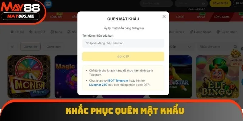 Quên mật khẩu nên làm gì để cá cược?